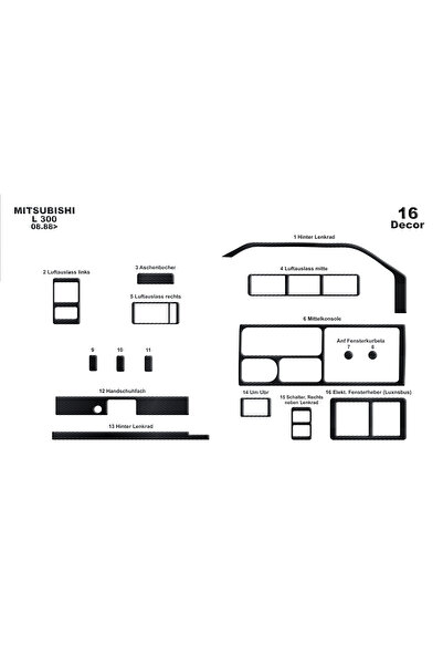 Marscockpitdesign ميتسوبيشي L300 كونسول-توربيدو 1988 16 قطعة