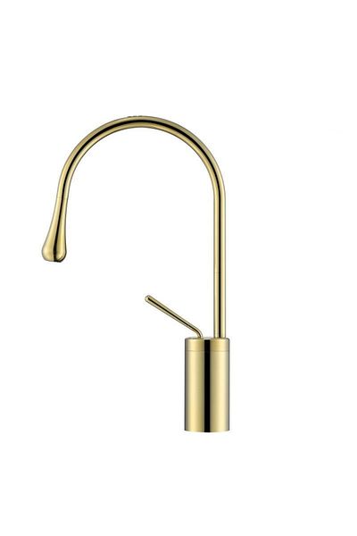 Rain Drop De la Robinetul Meu Bathroom sink mixer, medium spout height 38 cm, single-lever, made of Brass, gold nickel plated