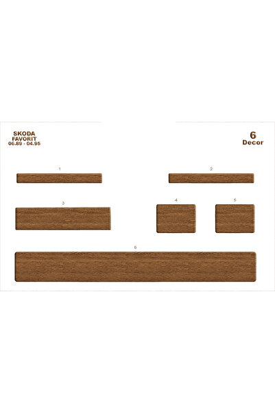 Marscockpitdesign Skoda Favorit Console-Torpedo Trim 1989-1995 6 Pieces