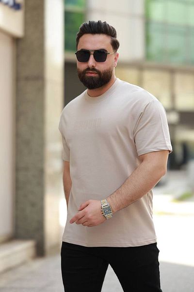 STOCX Oversize Printed Men's T-Shirt - Crew of the Ground Written