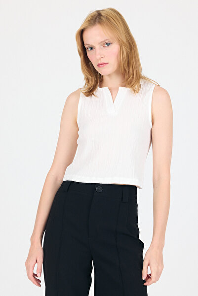 Rays Λευκή αμάνικη μπλούζα με λαιμόκοψη V 8027