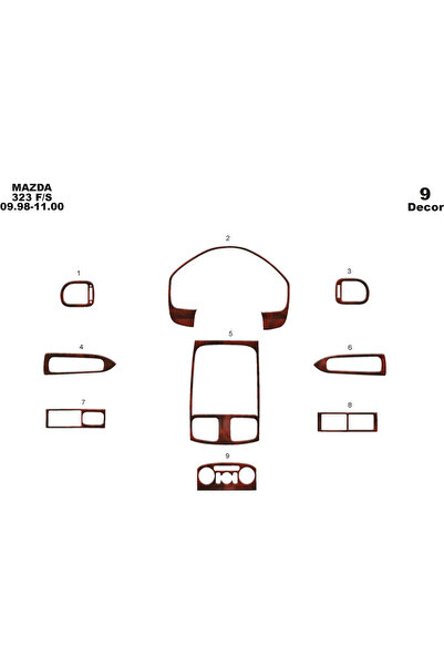Marscockpitdesign مازدا 323 FS كونسول-توربيد 1998-2000 9 قطع