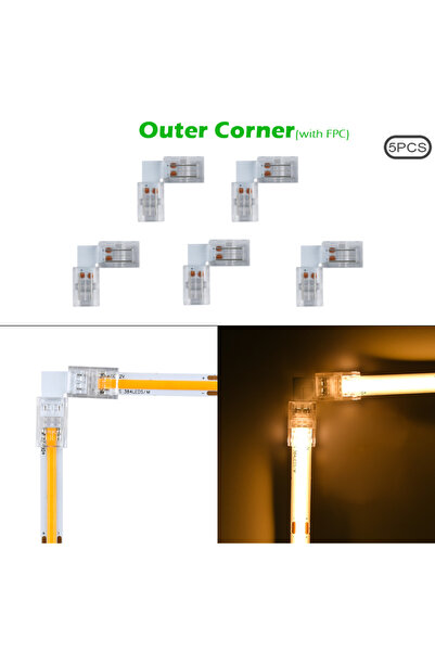 Choice99 8 مم 2 دبوس IP20 IP65 FPC زاوية موصل شريط LED COB 8 مم 10 مم 2 دبوس ...