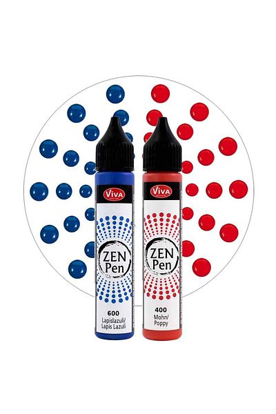 Viva Decor Set de 2 vopsele Blob-Paint pentru pictură cu puncte, ZEN Pen VIVA DECOR, 2x28ml Mix 3