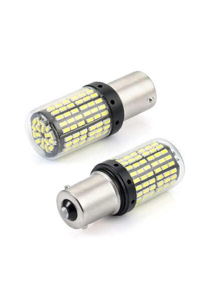 Led Light Alex Set de 2 becuri LED P21W BA15S, lumină albă, 157 SMD, super Ca...