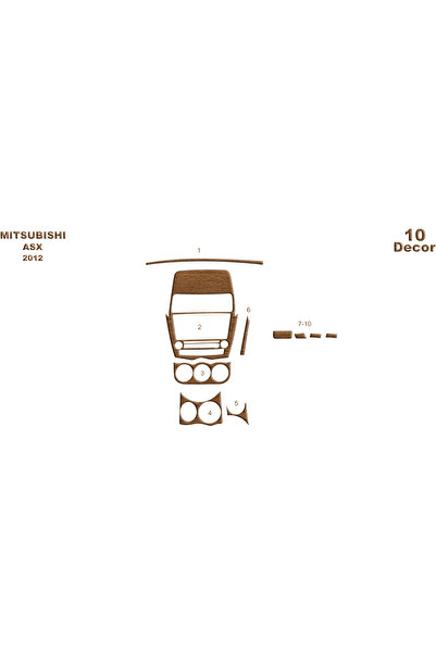 Marscockpitdesign ميتسوبيشي Asx وحدة التحكم-تغطية التوربيدو 2012 10 قطع