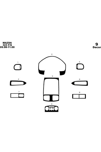 Marscockpitdesign مازدا 323 FS كونسول-توربيد 1998-2000 9 قطع