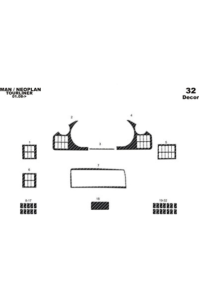 Marscockpitdesign مان تورلاينر كونسول-توربيد 2008 32 قطعة