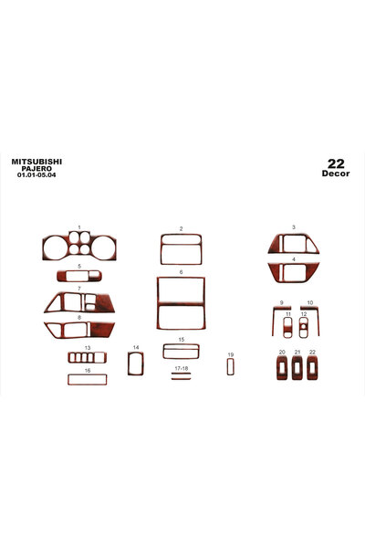 Marscockpitdesign ميتسوبيشي باجيرو وحدة التحكم-توبيردو 2001-2004 22 قطعة