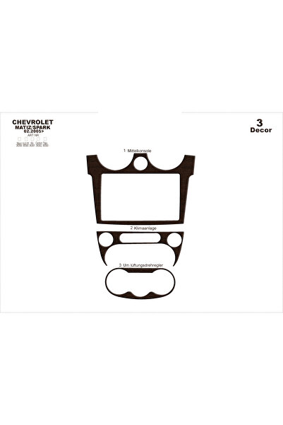 Marscockpitdesign شيفروليه ماتيز سبارك كونسول-توربيدو 2005 3 قطع