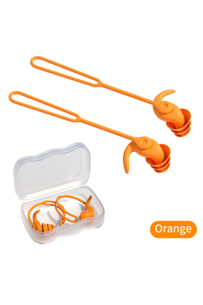 Choice3 سدادات أذن للسباحة برتقالية اللون من السيليكون مضادة للماء ومضادة للض...