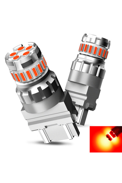 choice2 مصباح LED أحمر من AUXITO، قطعتان، 3157، 3156، 3057، P27/7W، T25، مصبا...