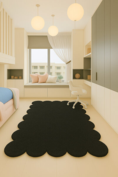 SOFT DECOR Modern Dekoratif Salon Halısı Çocuk Odası Yolluk Kaymaz Taban Halı