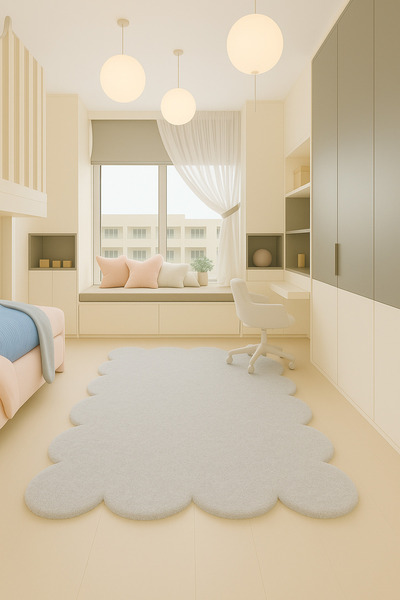 SOFT DECOR Modern Dekoratif Salon Halısı Çocuk Odası Yolluk Kaymaz Taban Halı