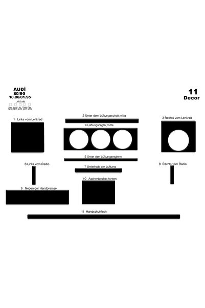 Marscockpitdesign أودي 80-90 كونسول-توربيد 1 قطعة بين 86-95