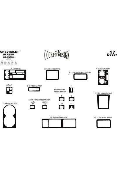 Marscockpitdesign تشيفي بليزر كونسول-توربيد 1995 17 قطعة