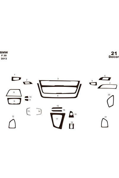 Marscockpitdesign Bmw F30 كونسول متوافق مع توربيدو 21 قطعة فوق 2013