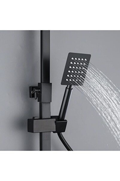 Rain Drop De la Robinetul Meu Coloana de dus, cu 3 functii curgere apa, cu baterie cada si dus, para 25x25 cm, negru mat