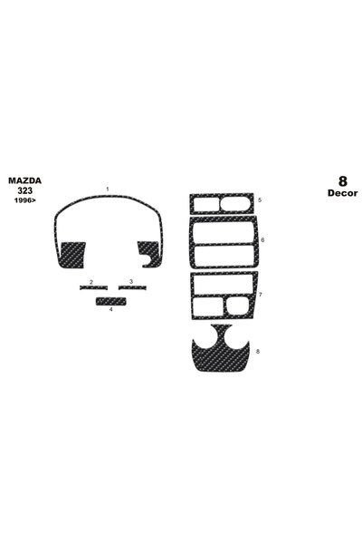 Marscockpitdesign مازدا 323 كونسول-توربيد 1996 8 قطع