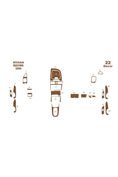 Marscockpitdesign نيسان ماكسيما وحدة التحكم-توبوردو 2000-2004 22 قطعة