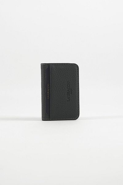 La La'Graccio Paris La'Graccio Paris Defn Genuine Leather Card Holder Wallet Matte Anthracite