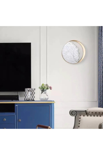 LUXXO Aplica Golden Marble, 1xG9, corp marmura, contur metal, 25x25x8cm, Auriu