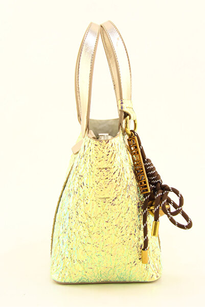 HNB Women's Gold Mini Bucket Bag