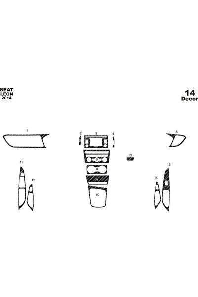 Marscockpitdesign سيت ليون بيانو بلاك كاب 2014 14 قطعة