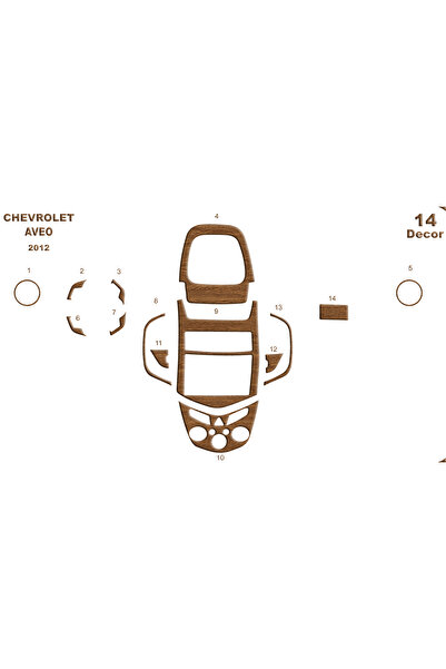 Marscockpitdesign شيفروليه أفيو مطلية بالألمنيوم 2012 14 قطعة