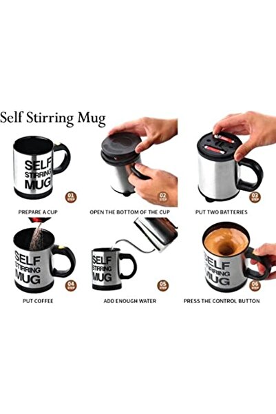 Generic Self Stirring Mug - Reusable Auto Mixing Cup with Travel Lid for Protein Mix, Bulletproof Coffe