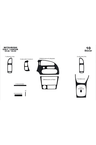 Marscockpitdesign ميتسوبيشي كولت - لانسر كونسول-توربيدو 1996-2004 10 قطع