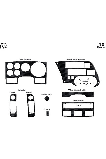 Marscockpitdesign Daf 95 XF وحدة التحكم-توبسيد 1997 12 قطعة