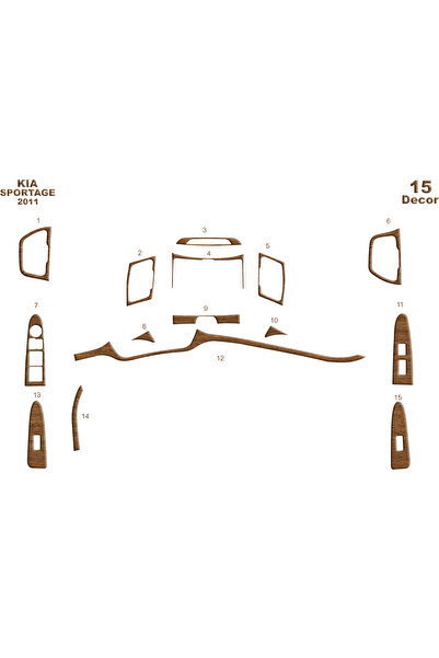 Marscockpitdesign كيا سبورتاج كونسول-توربيدو 2011 15 قطعة