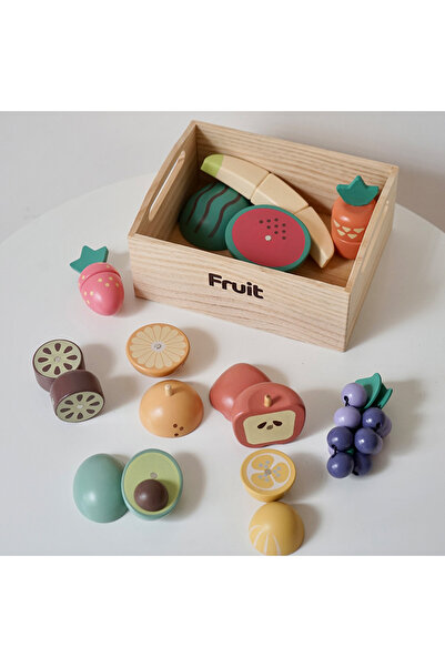 Choice3 Fruit Wooden Pretend Play Kitchen Toys Cutting Food Accessories Set Fruit Vegetable Bakery Meat fish