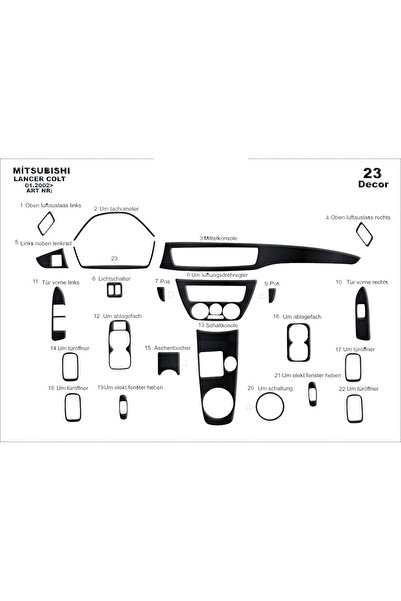 Marscockpitdesign ميتسوبيشي كولت - لانسر كونسول-توربيد 2002 23 قطعة