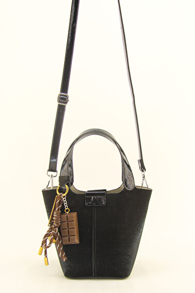 HNB Women's Black Mini Bucket Bag