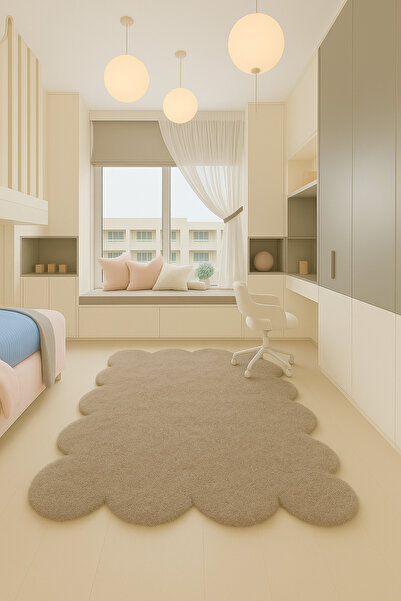 SOFT DECOR Modern Dekoratif Salon Halısı Çocuk Odası Yolluk Kaymaz Taban Halı
