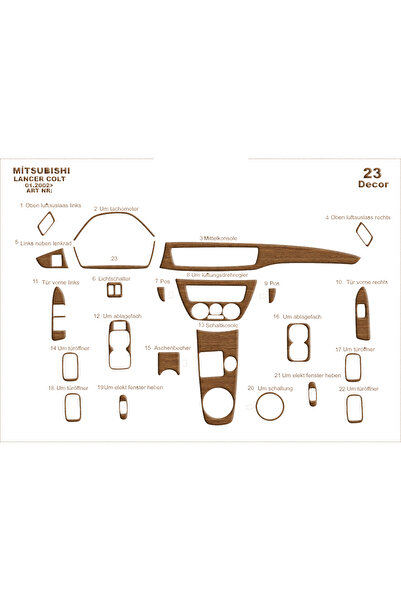 Marscockpitdesign ميتسوبيشي كولت - لانسر كونسول-توربيد 2002 23 قطعة