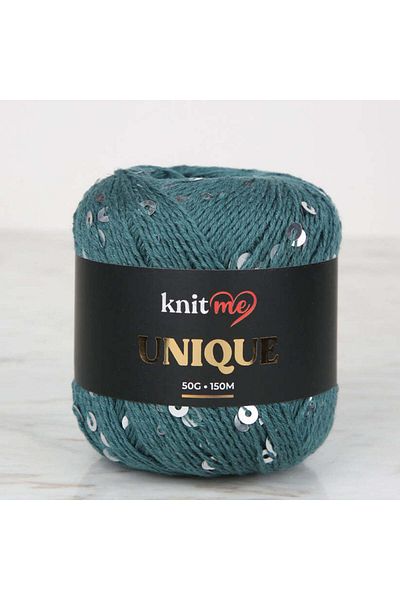 knitme Πλεκτό νήμα με παγιέτες μοναδικό Petrol Green