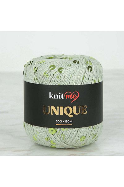 knitme Πλεκτό νήμα με μοναδική ανοιχτό πράσινη παγιέτα