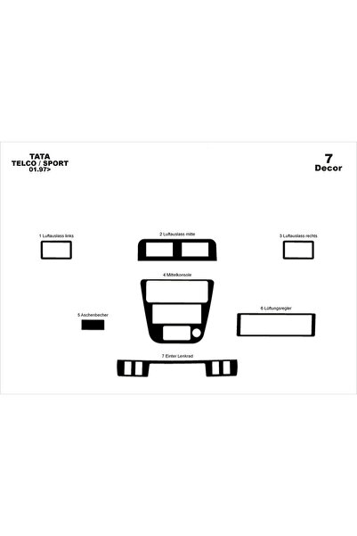 Marscockpitdesign تاتا تيلكو سبورت كونسول-توربيدو 1997 7 قطع