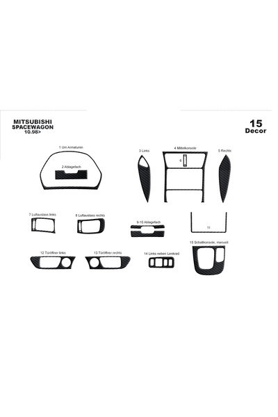Marscockpitdesign ميتسوبيشي سبيس واجن كونسول-توربيد 1998-2004 15 قطعة