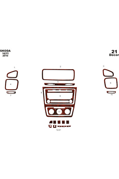 Marscockpitdesign سكودا يتي وحدة التحكم-تغليف التوربو 2010 21 قطعة