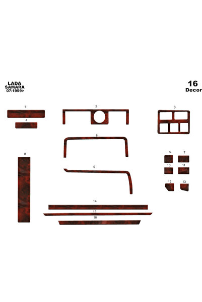 Marscockpitdesign لادا سمارا كونسول-توربيدو 1999-2002 16 قطعة