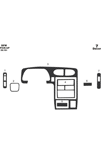 Marscockpitdesign DFM Minibus Console-Torpedo Overlay 2010 7 قطع