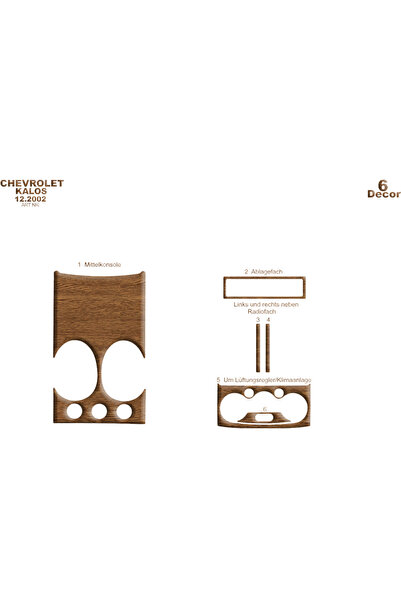 Marscockpitdesign شيفروليه كالوس كونسول-توربيدو 2002 6 قطع