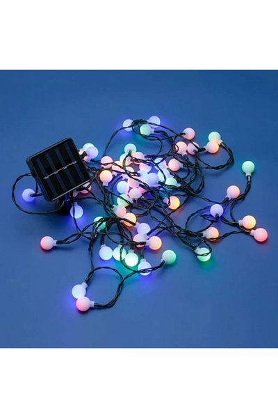 divendi-ro Solar light installation with 60 led bulbs, light sensor and 2 functions, indoor,outdoor, 6.5m