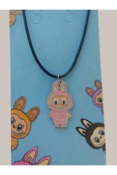 VerdeHome Labubu Themed Necklace and Bracelet Set - Cute Design, Character Jewelry Fashion, Handmade Accessory Set