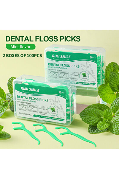 Choice1 ١٠٠ قطعة، ١٠٠/٢٥٠/٥٠٠/١٠٠٠ قطعة، خيط تنظيف أسنان بنكهة النعناع، ​​٥٠ ...
