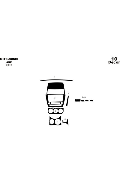 Marscockpitdesign ميتسوبيشي Asx وحدة التحكم-تغطية التوربيدو 2012 10 قطع